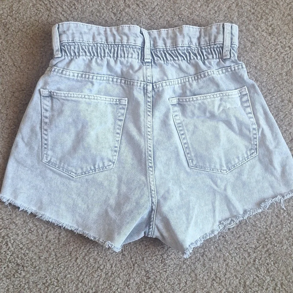 Bershka Paperbag Waist High Rise Denim Shorts, Sz 8 - Picture 5 of 6